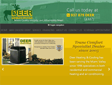 Tablet Screenshot of deerheatingandcooling.com